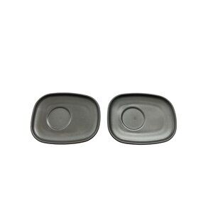 Set of 2 Alessi For Delta Black Oval Replacement Saucer 0442076959 Asian MCM